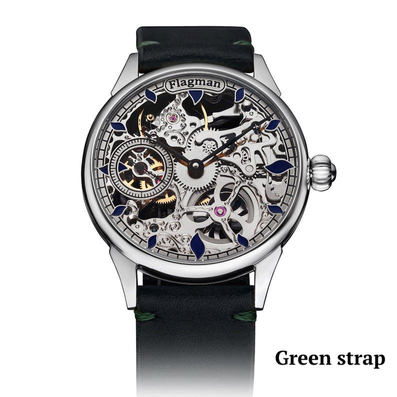 Green strap on White background
