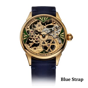 Blue strap on Handmade watch