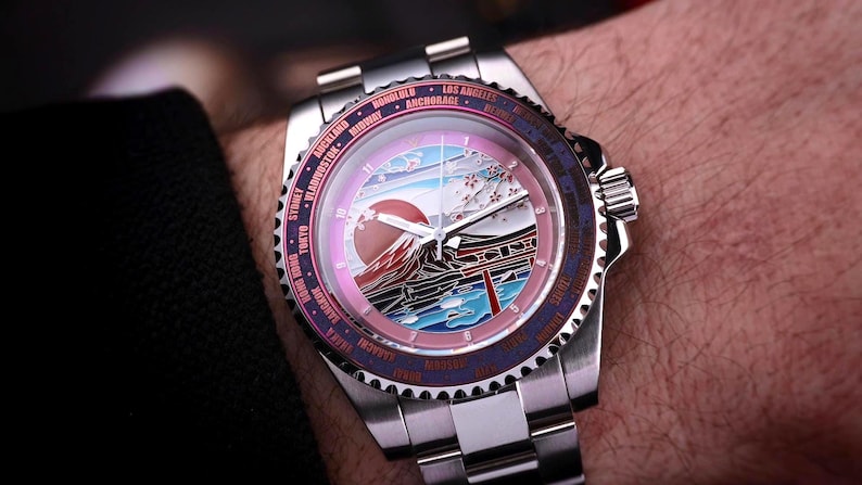 Art Deco watch on wrist