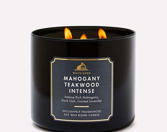 Bath & Body Works Mahogany Teakwood Intense 3-lontkaars 411 gram (nieuw)