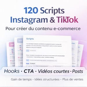 120+ Instagram & TikTok Scripts for E-commerce | Hooks, CTAs, Short Video Structures and Posts | AI Prompts