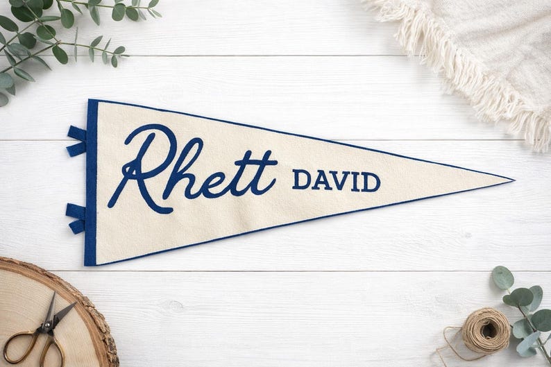 Rhett Lettering Custom Hand Painted Name Pennant/banner - Etsy