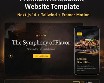 Luxury Steakhouse Website Template | Next.js React, Tailwind Dark Mode