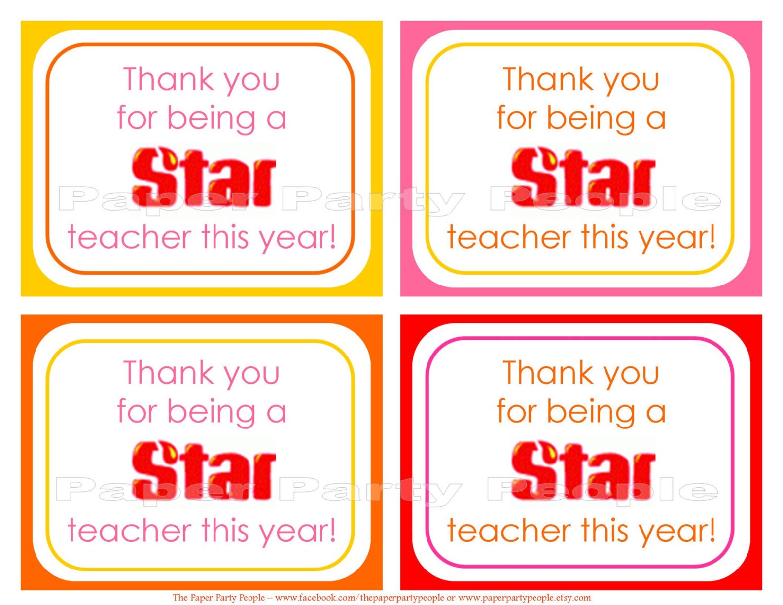 Teacher Appreciation Thank you for being a Star | Etsy