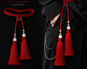 Inspired by the BTS Arirang Performance – Handmade Red Tassel Belt from Korea
