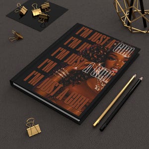 Just a Girl Hardcover Journal | Matte Black image 1