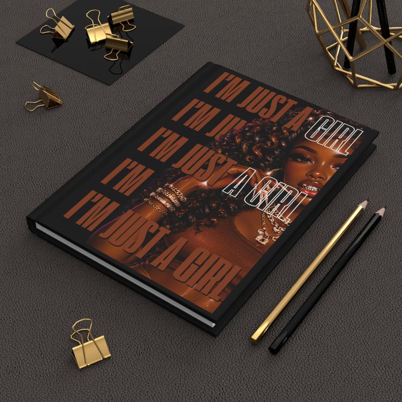Just a Girl Hardcover Journal | Matte Black image 1