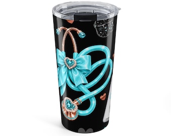 Bicchiere termico da 20 once in acciaio inossidabile per infermieri, tazza da caffè da viaggio per personale medico e infermieristico.