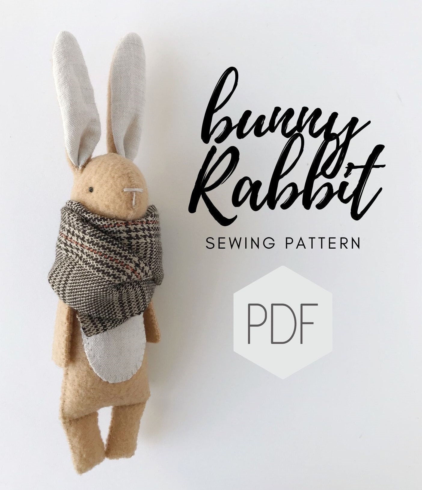 Bunny Rabbit Sewing PATTERN Felt Animals Pattern PDF Etsy New Zealand