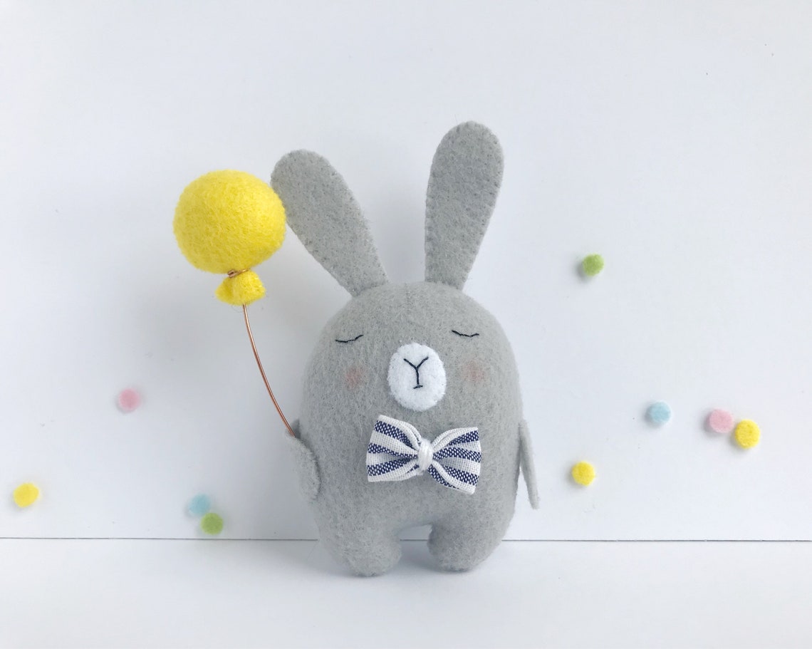 Balloon Rabbit Toy Stuffed Bunny Toy With A Balloon Bunny Rabbit Toy Felt - Etsy