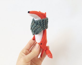 Fox Stuffed Animal, Felt Fox, Stuffed Fox Toy, Fox Softie, Felted Miniature Animals, Woodland Animals, Fox Plush Toy, Felt Animals