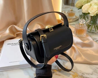 Mini Square Crossbody Bag, Minimalist PU Leather Shoulder Handbag, Box Style Satchel