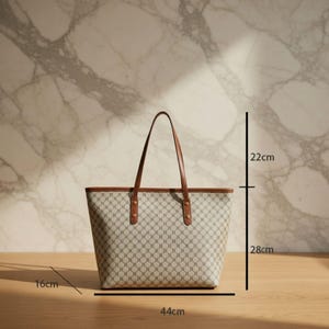 Large Capacity Faux Leather Tote Bag for Women, Designer Pattern Shoulder Bag, Everyday Work Commuter Handbag, Casual Fashion Shopper Purse image 13