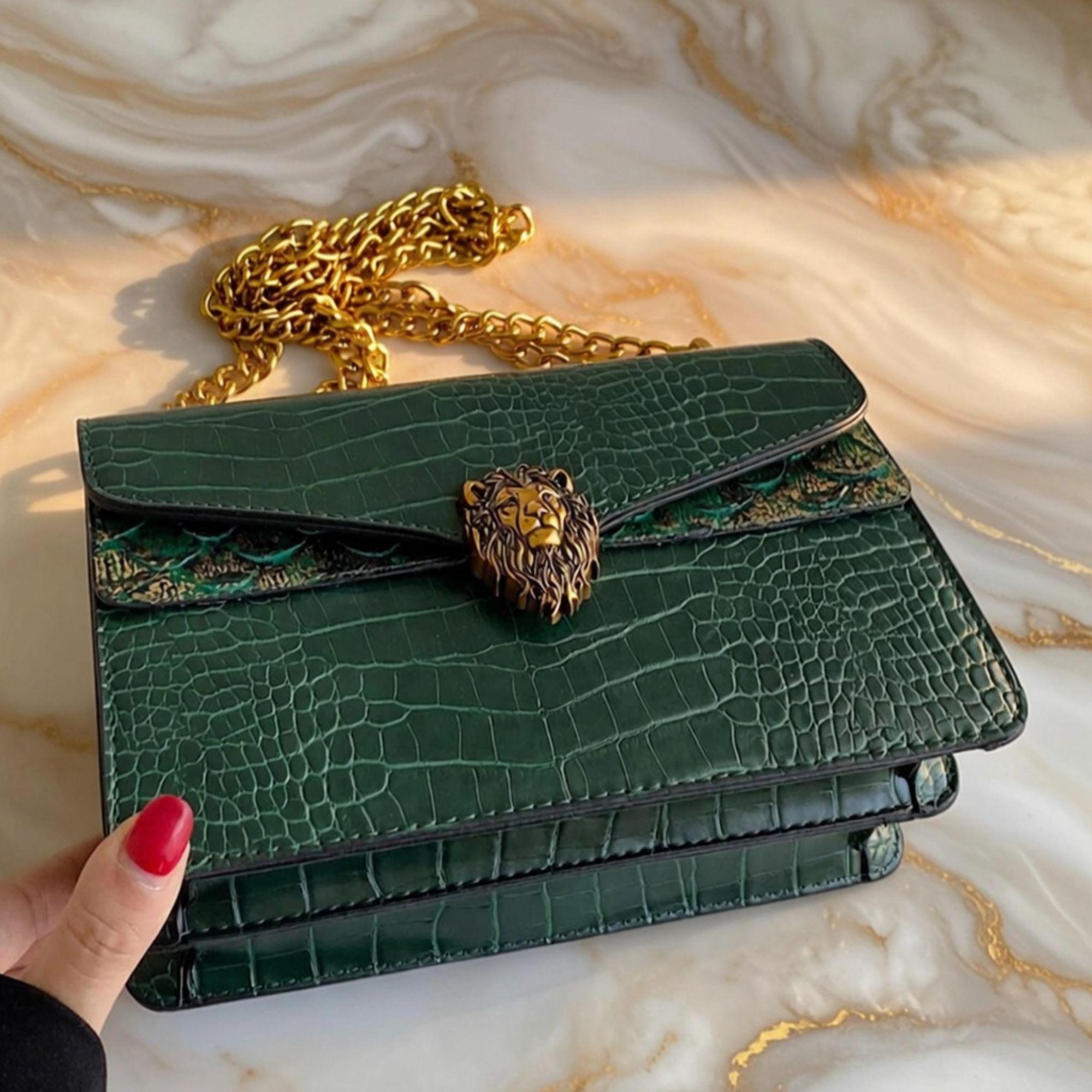 Buy Crocodile Embossed PU Leather Shoulder Bag, Quiet Luxury