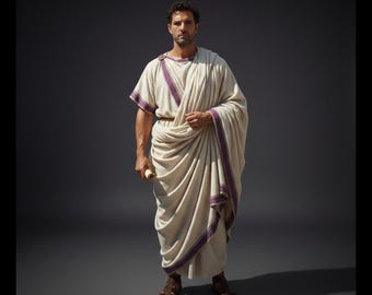 Toga romana para hombre: túnica de senador antiguo, toga griega, cosplay histórico