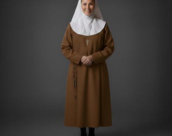 Vestido de monja para mujer, traje de monja para adultos, sotana personalizada, prenda religiosa