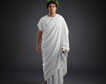 Toga de senador romano para hombre, disfraz de senador antiguo, atuendo griego histórico