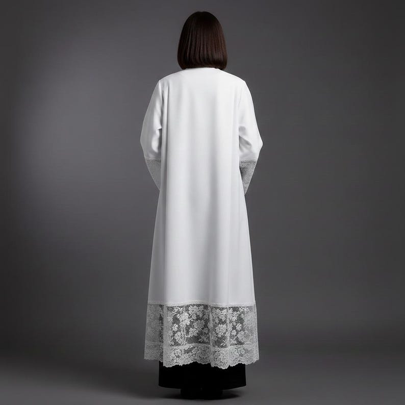 Lace Alb for Women's - Square Neck Robe, Liturgical Vestment - Etsy