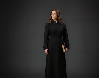 Sotana de clérigo femenino, sotana personalizada, túnica, prenda religiosa
