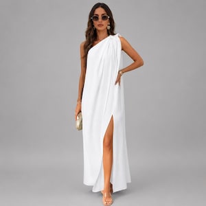 formal toga dress Women's White Toga Dress, Greek Goddess Costume, Maxi Party Dress
