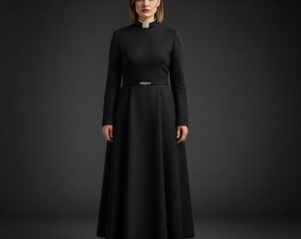 Ręcznie robiona rzymska sutanna dla kobiet, sutanna, sutanna na zamówienie, szata liturgiczna