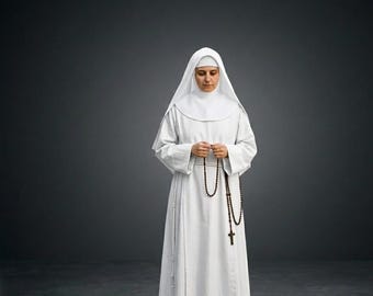 Women's Nun Dress Costume, Religious Habit Robe
