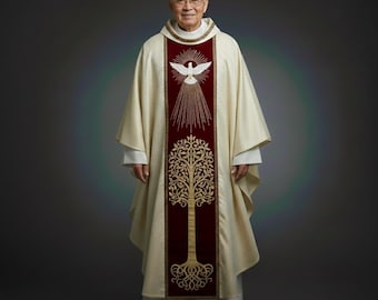 Casulla católica romana para hombres, vestimenta de iglesia, vestimenta personalizada