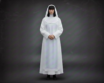 Vestido de monja para mujer, traje de monja para adultos, sotana personalizada, prenda religiosa