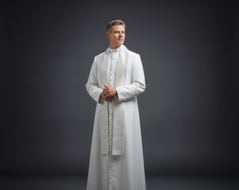 Sotana sacerdotal católica personalizada para hombre, vestimenta litúrgica tradicional
