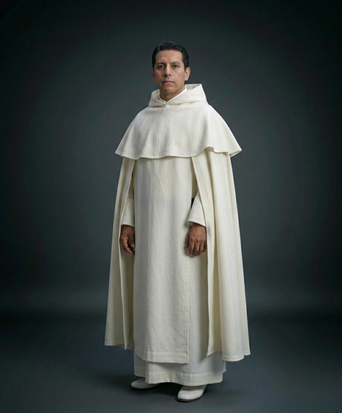 Dominican Friar Habit Catholic Monastic Robe With Black Cappa White Dominican Friar Habit Catholic Monastic Robe With Black Cappa White