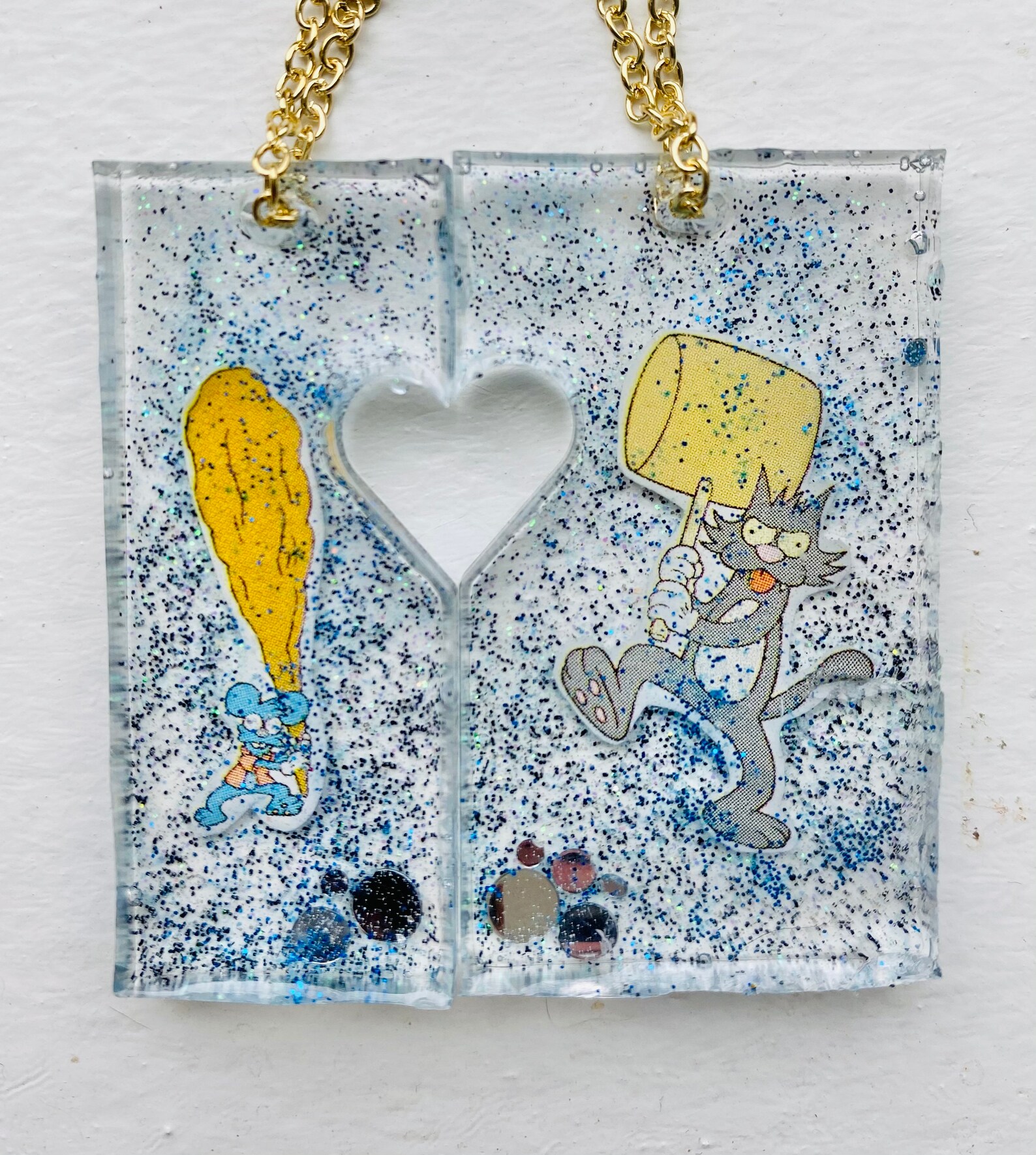 The Simpsons Glitter Gem Resin Necklaces Marge Simpson | Etsy