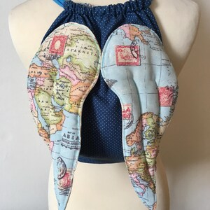 Chambre d’enfant ballet sac - cordon de serrage, entièrement doublé avec des ailes, pour le Trésor, PE, chaussures, rêves  ;) cartes bleu