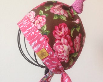 Little Girl Boy REVERSIBLE Kerchief Summer Hat Bandana Headband Headscarf bib Garden Scarf Head Wrap