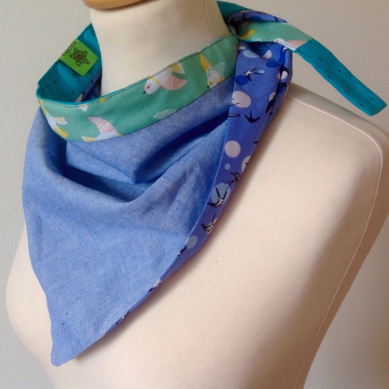 Little Girl Boy Reversible Kerchief Summer Hat Bandana Headband Head scarf bib Garden Scarf Head Wrap