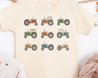Vintage Tractor Toddler Shirt, Antique Farm Tractor Tee for Kids, Retro Farm Equipment Graphic Shirt, Tractor Lover Gift for Toddlers