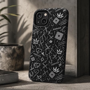 Roblox Graffiti Tough Handyhülle | Schwarz glänzende schlagfeste Rüstung