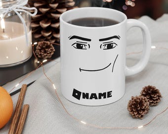 Roblox Man Face With Your Name | Custom Ceramic Mug