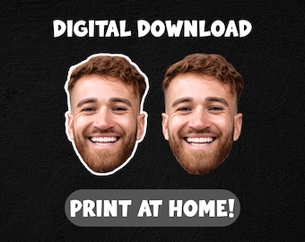 Custom Face Cutout PNG | Party Prop, Cupcake Topper (Digital Download)