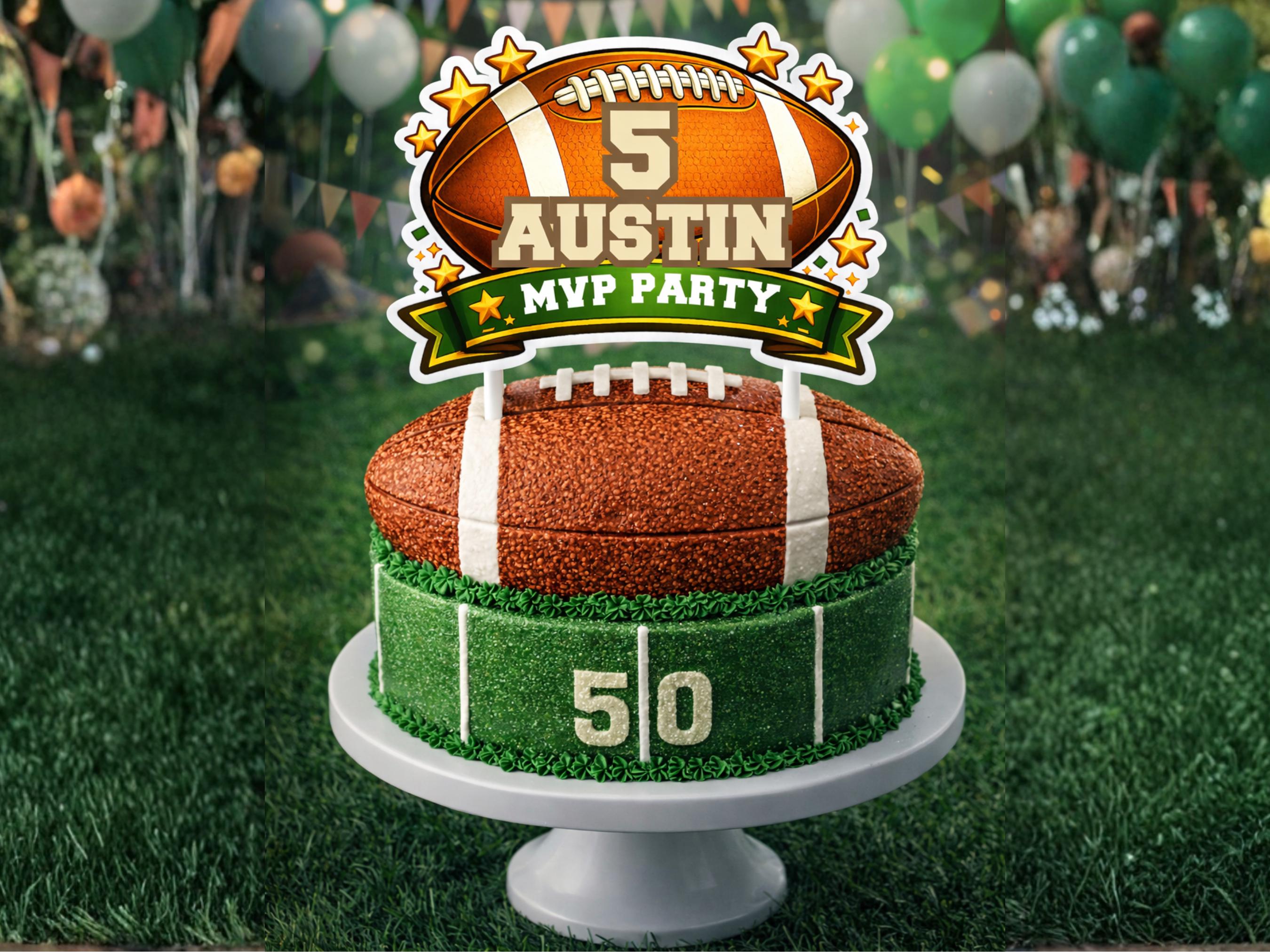 Editable American Football Cake Topper | MVP Birthday Party Printable ...