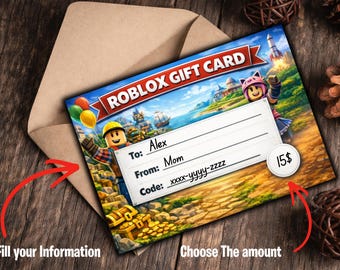 Druckbare Roblox Geschenkkarte Vorlage | Drucken & Ausfüllen