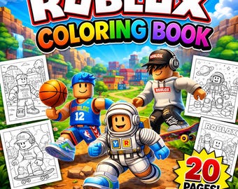Roblox Coloring Book |  20 Pages, Kids Activity, Instant Download (Digital)