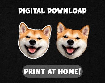 Custom Pet Face Cutout | Face on a Stick PNG (Digital Download)