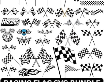 Racing Svg Bundle, Checkered Flag Svg, Race Flag Svg, Racing Flag Cut File, Retro Race Car Svg, Instant Download, Race Car Clipart