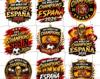 Spain Soccer PNG Bundle, La Roja Fan Designs, España Football PNG Pack, Spain National Team Clipart, World Champions PNG, Digital Download