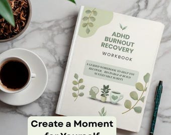 ADHD Workbook for Adults | Burnout Recovery Journal | Executive Dysfunction Planner | Printable Fillable PDF | Self Care