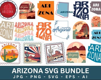 Arizona SVG Bundle, Desert Life & Grand Canyon State Quotes, USA State Silhouette, Arizona Home Svg, Arizona Adventure, Arizona Cut Files