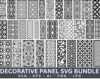 Decorative Panel Designs, Mandala Floral Abstract Wall Art Templates, Panel Collection Svg, Digital Download for Cricut