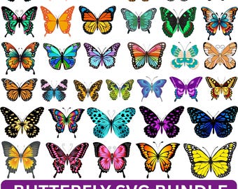 Butterfly SVG Bundle, Butterfly SVG Files for Cricut, Butterfly Clipart, Butterfly Silhouette, Printable Butterfly,  Digital Download