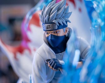 Figurine Kakashi Hatake avec Chidori – Naruto – Statuette Collector 27 cm avec Socle Diorama – Idée Cadeau Fan Anime