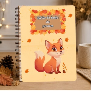 Cahier de texte à Imprimer PDF, Agenda Scolaire Renardeau Personnalisable, Organisateur de Devoirs Primaire, Happy Cœur Studio Digital